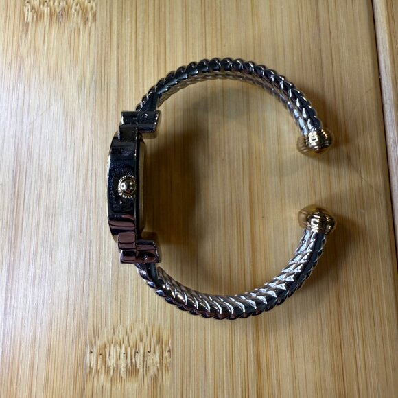 Cote D'Azur / Ivory Coast Two Tone Bangle Cuff Crystal Watch, 21mm - Picture 2 of 4